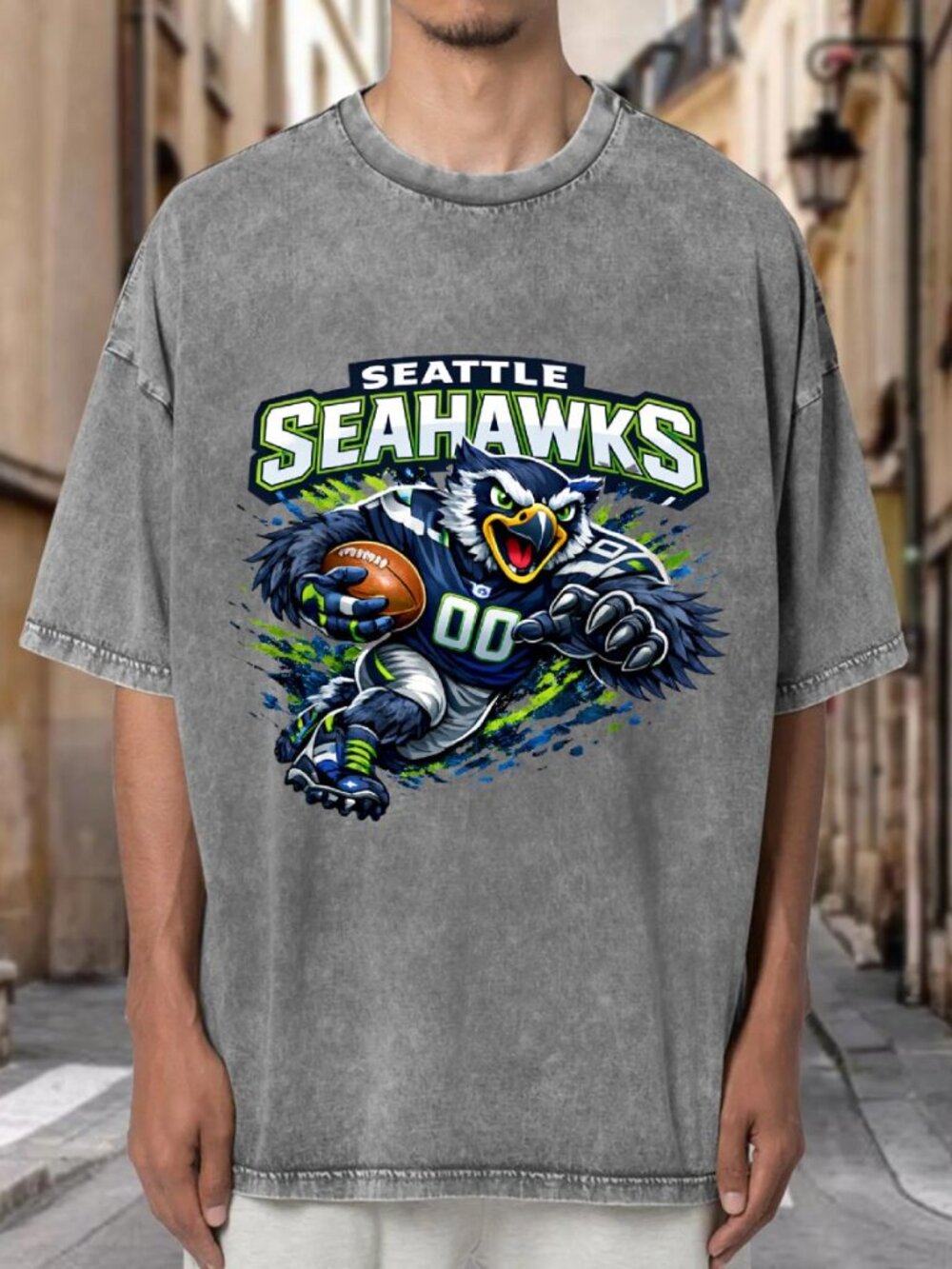 Seattle Seahawks Mascot Football Streetwear T-shirt ZUD3CDTIST02